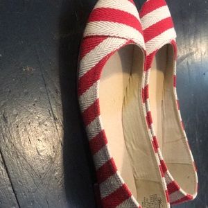 Red and ivory flats